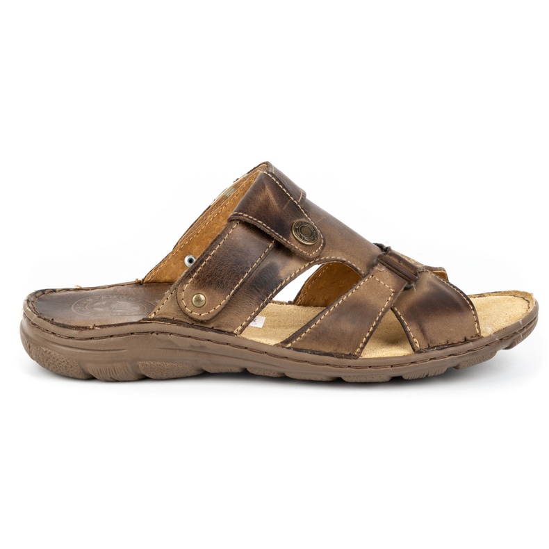 ŁUKPOL Tofflor för män 866 bruna 1