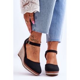 PS1 Klassiska kilsandaler för damer Svart Malani 1