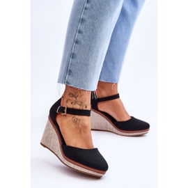 PS1 Klassiska kilsandaler för damer Svart Malani 2