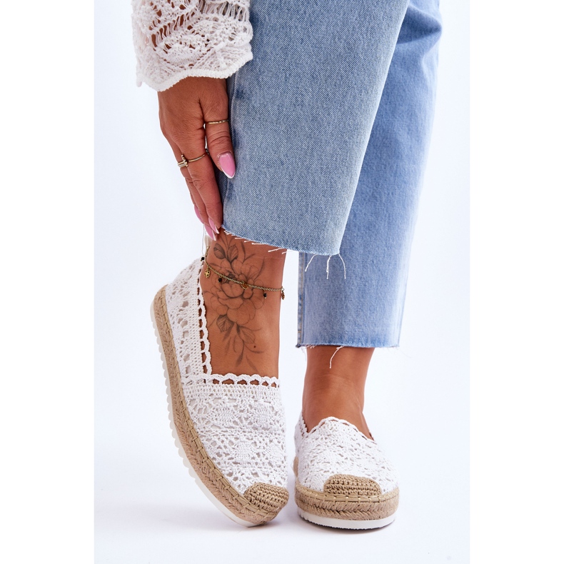 FE1 Spets Slip-on Espadrilles White Blanco vit 1