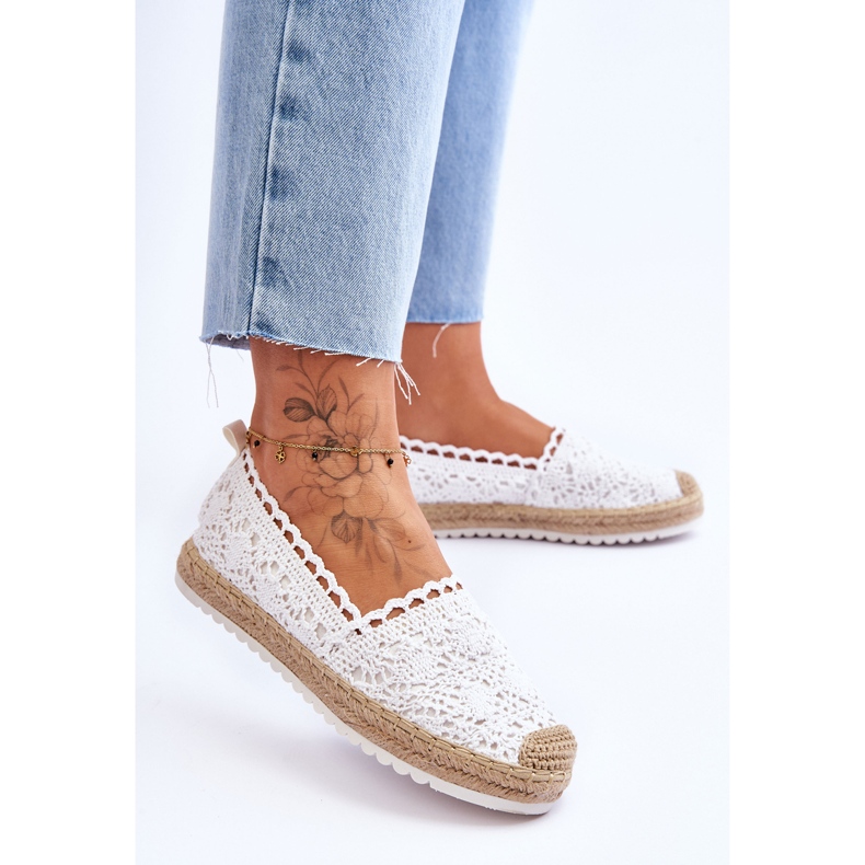 FE1 Spets Slip-on Espadrilles White Blanco vit 2