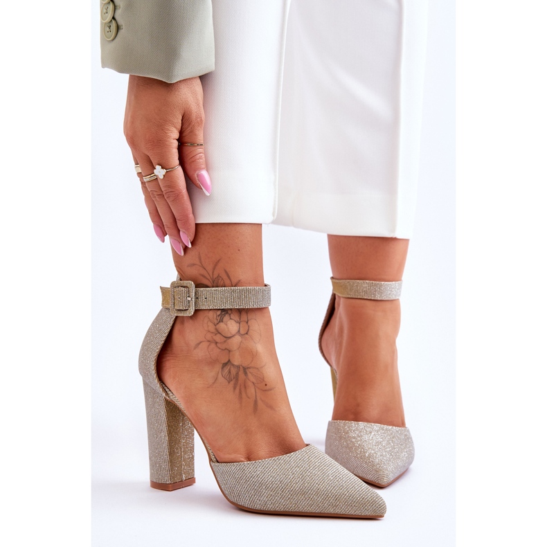 Shiny High Heel Pumps Gold True Love gyllene 1