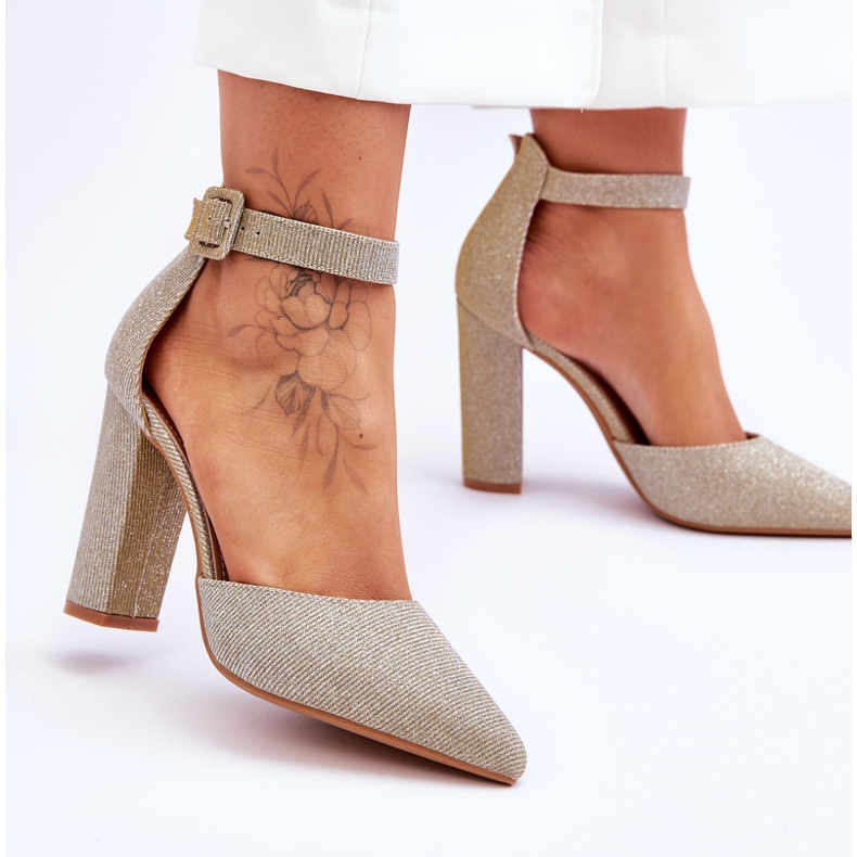 Shiny High Heel Pumps Gold True Love gyllene 2