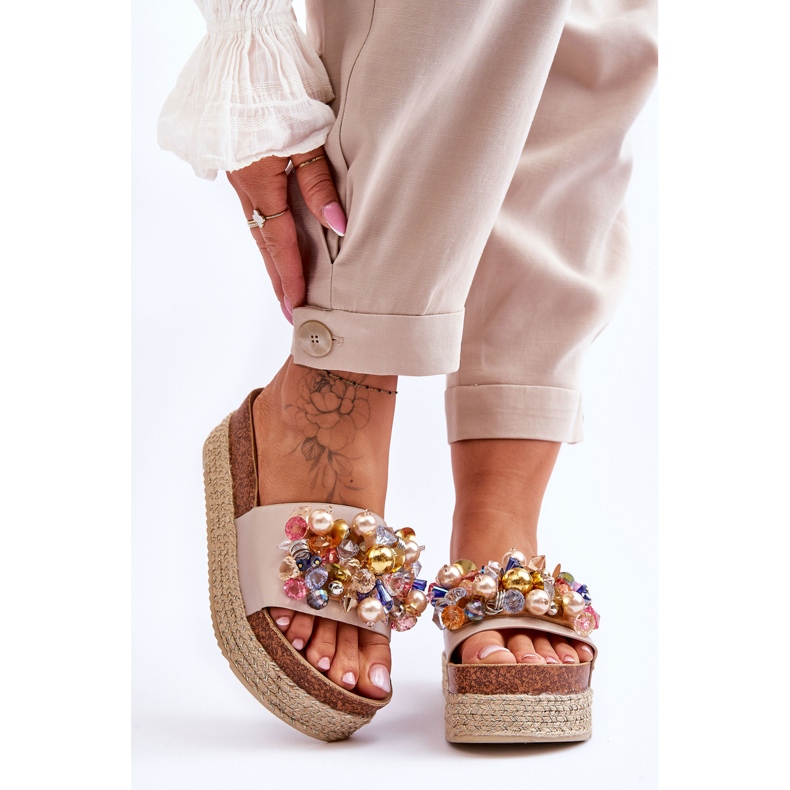 Platformtofflor dam S.Barski KV-578-1 Naken beige 1