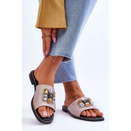 Damtofflor med stenar S.Barski KV-2775-31 Naken beige 2