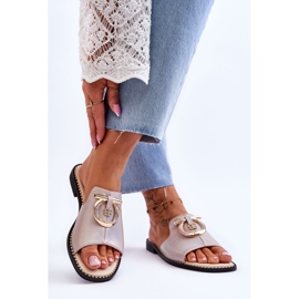 Lädertofflor Komfortskor S.Barski KV-2775-32 Nude beige 2