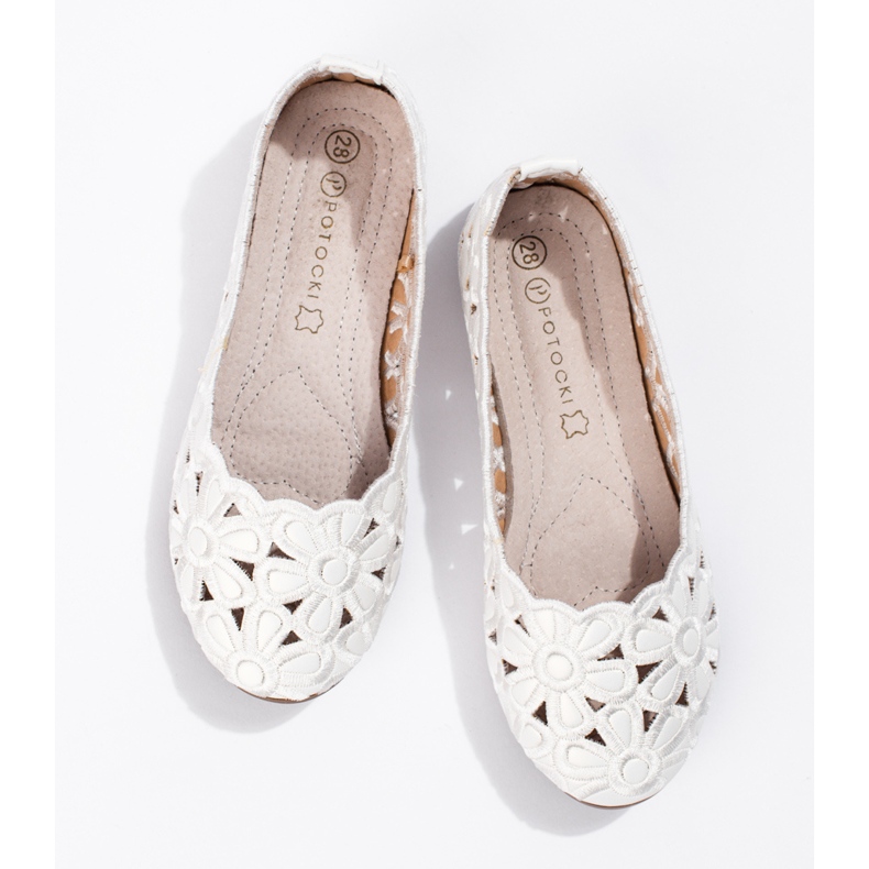 W. Potocki Potocki vita genombrutna ballerinor för tjejer 1