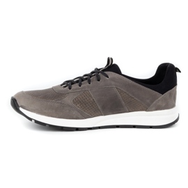 Polbut Vardagsskor i läder för män 2111P grå 1