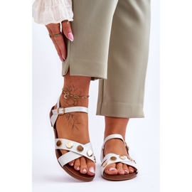 Platta sandaler S.Barski KV-5541-35 Vit och Silver 1