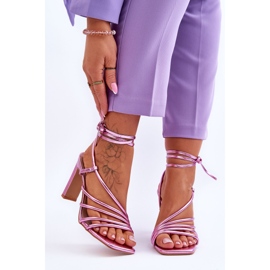 Fashionabla bundna rosa Tessoro sandaler med hög klack 1