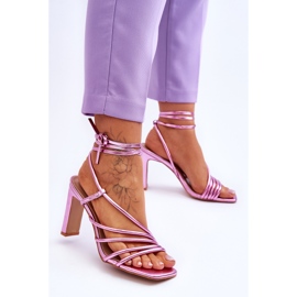 Fashionabla bundna rosa Tessoro sandaler med hög klack 2