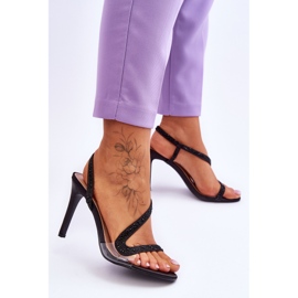 Eleganta slip-on sandaler med hög klack Svart Colima 2