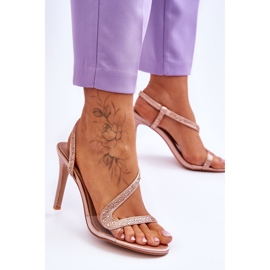 Eleganta Slip-On Nude Colima högklackade sandaler beige 2