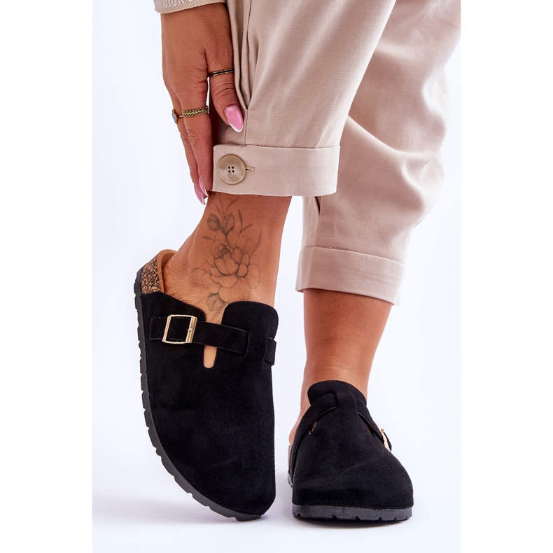 FJ1 Mockasandaler På Korkplattform Svart Vellma 1