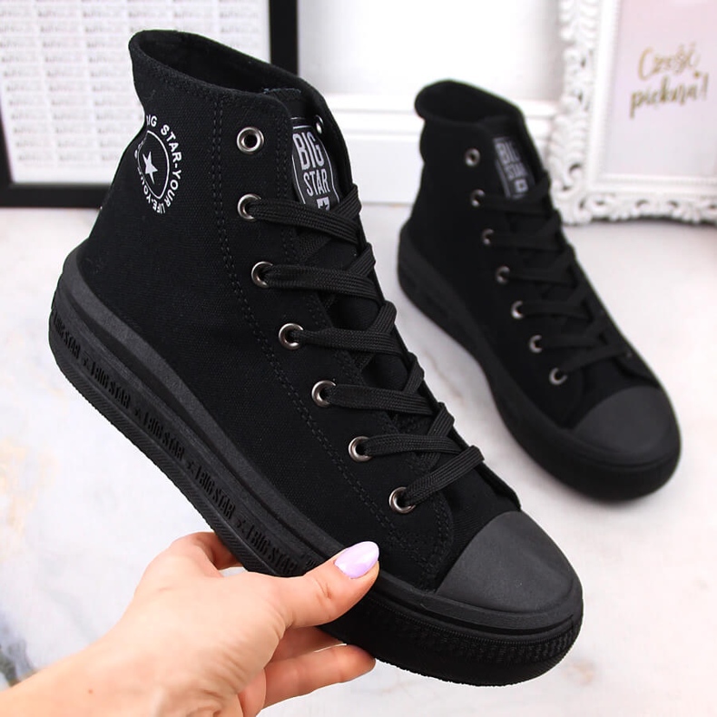 Kvinnors ankelstövlar på plattformen svarta Big Star LL274A182 1