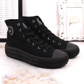 Kvinnors ankelstövlar på plattformen svarta Big Star LL274A182 2