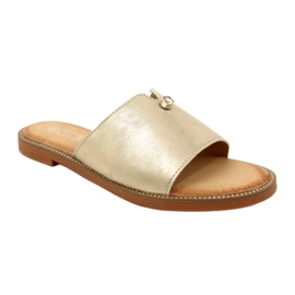 Fashionabla damtofflor Filippo DK4625/23 GO Gold gyllene 1