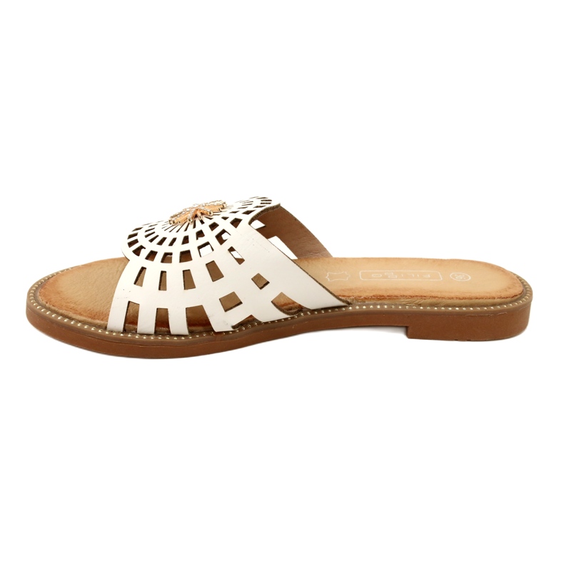 Fashionabla genombrutna flip-flops för kvinnor med zirkoner Filippo DK4621/23 WH White vit 2