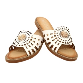 Fashionabla genombrutna flip-flops för kvinnor med zirkoner Filippo DK4621/23 WH White vit 5