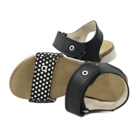 Bartek Tjejens marinblå lädersandaler i prickar 5