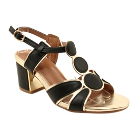 Evento Kvinnors sandaler med en dekorativ övre 23SD35-5575 svart och guld 1