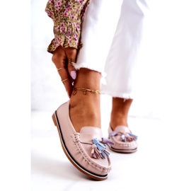 Evento Damläder Loafers med fransar Rosa Laressa 5