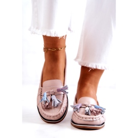 Evento Damläder Loafers med fransar Rosa Laressa 2