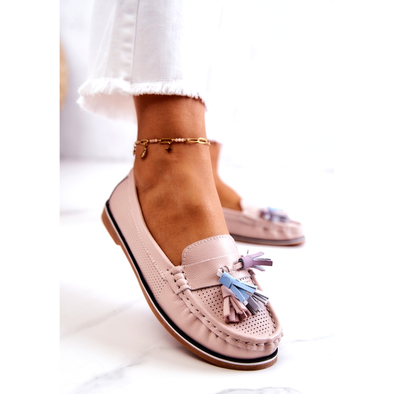 Evento Damläder Loafers med fransar Rosa Laressa 4