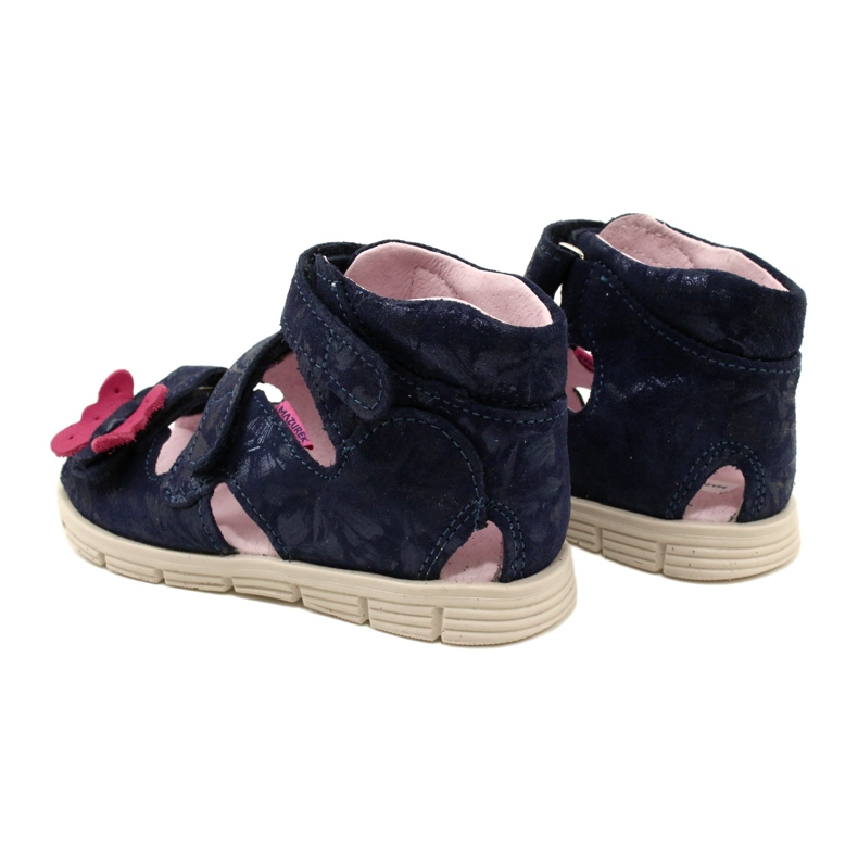 Höga förebyggande sandaler Mazurek 1291 Butterflies blå 5