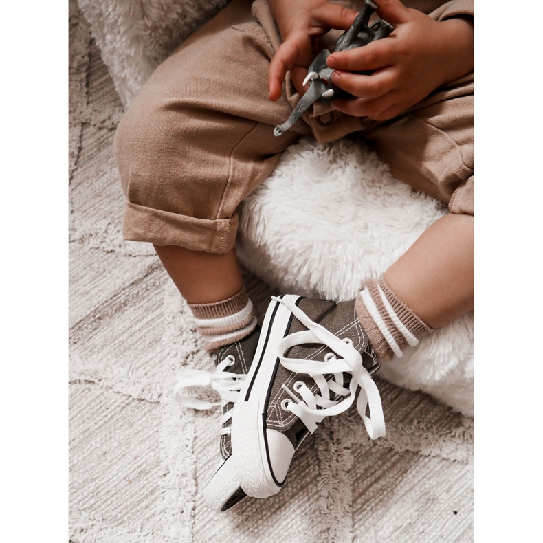 Barns höga gröna-khaki-sneakers 1