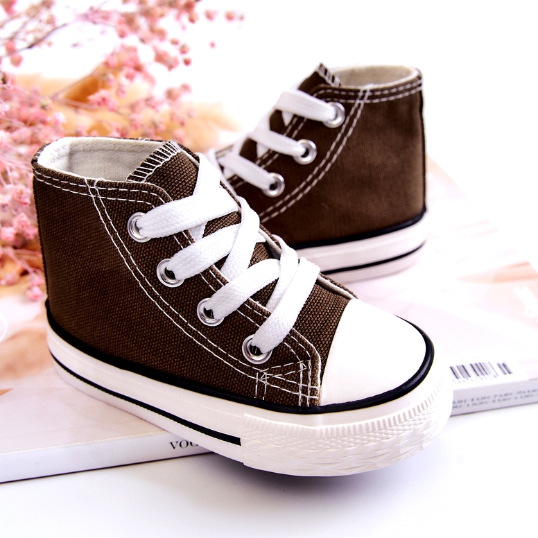 Barns höga gröna-khaki-sneakers 4