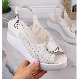 Filippo lädersandaler W DS4406 beige vit 1