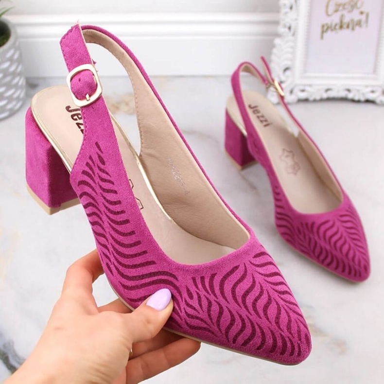 Sandaler med mockaklack Jezzi W RMR2263-4 fuchsia rosa 1