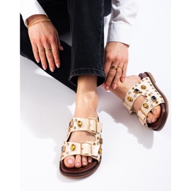 Seastar Fashionabla flipflops med kristaller beige 1