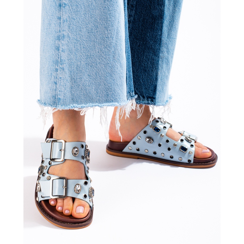 Seastar Fashionabla flipflops med kristaller blå 1