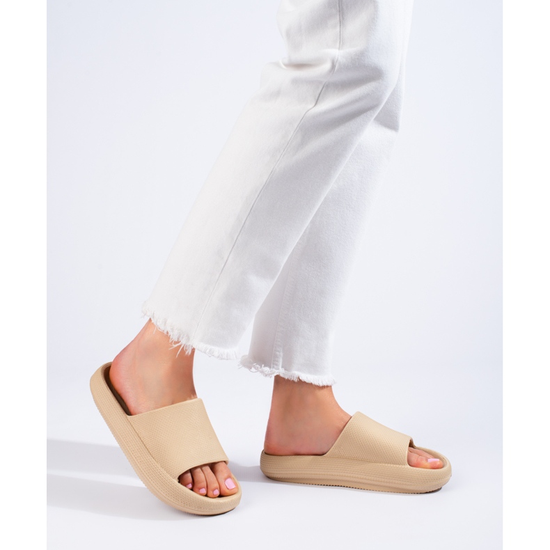 Shelovet gräddtofflor för kvinnor beige 1