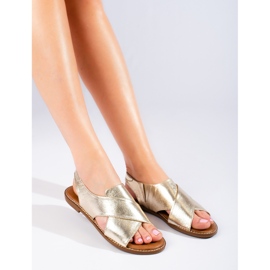 W. Potocki Potocki platta sandaler i guld för kvinnor gyllene 2