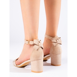 W. Potocki Beige och guld sandaler med rosett från Potocki 2