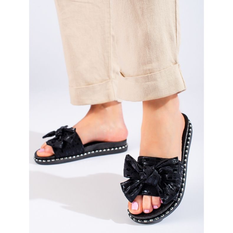 W. Potocki Damtofflor med tjock sula, svart Potocki 1