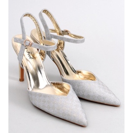 Imogen Gold stilettpumps med öppen klack silver- 1