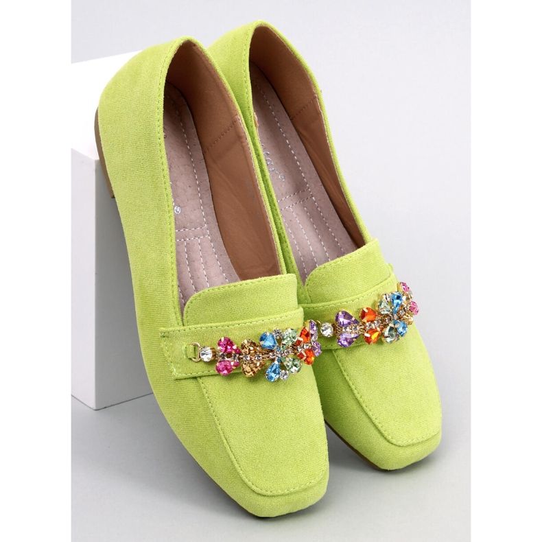 Davitian Green rhinestone loafers grön 1