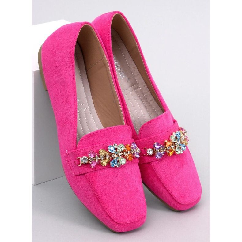 Davitian Rhinestone Loafers Fuchsia rosa 1