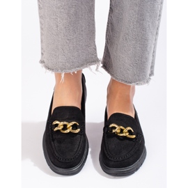 Loafers i mocka för kvinnor på Shelovet-plattformen svart 1