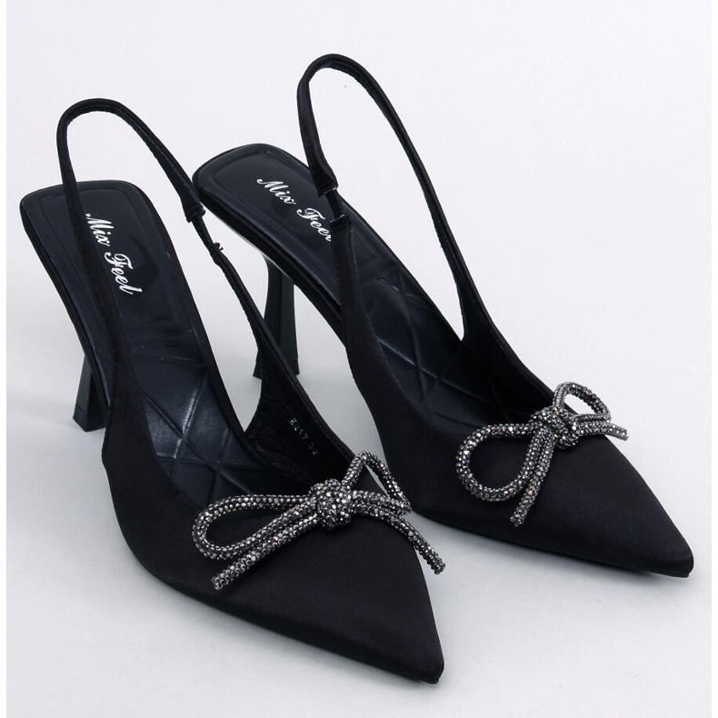 Hannah Black pumps med öppen häl svart 1