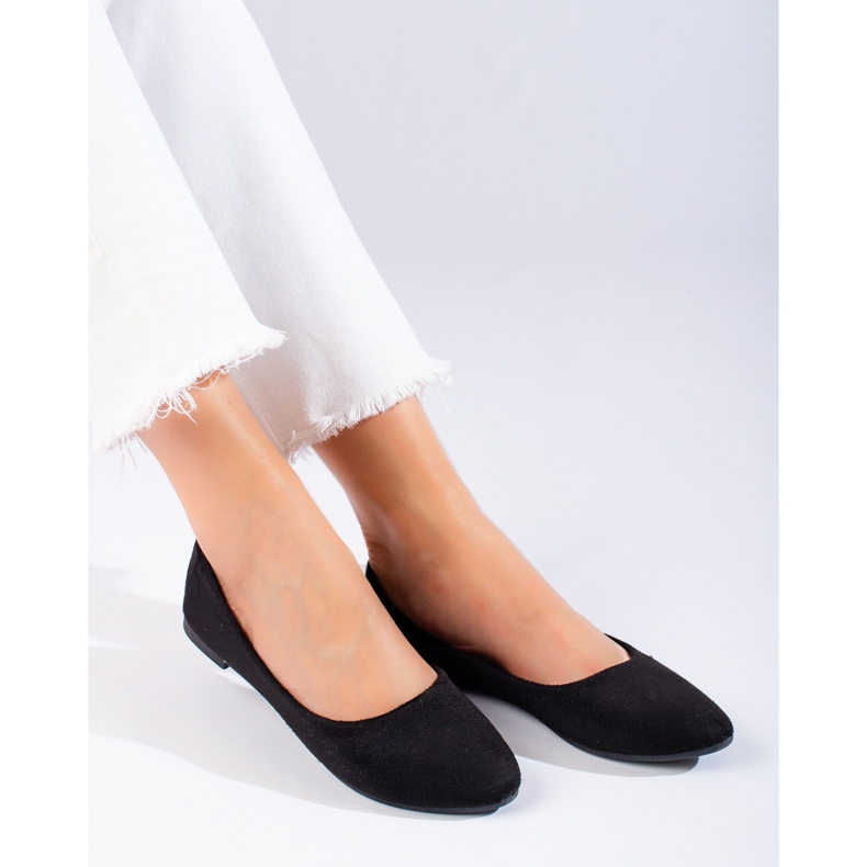 W. Potocki Klassiska ballerinor i mocka för kvinnor svarta Potocki 1