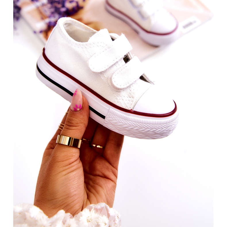 FR1 Barnsneakers med vit Bernie kardborre 3