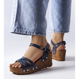 Marinblå kilasandaler från Audric 1