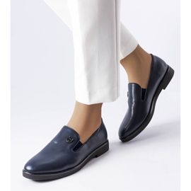 Marinblå enkla Concord-skor 1