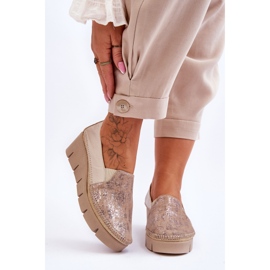 Läder Wedge Sneakers Maciejka 5814A-10 Beige 1