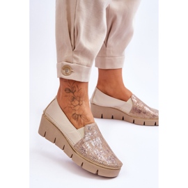 Läder Wedge Sneakers Maciejka 5814A-10 Beige 2